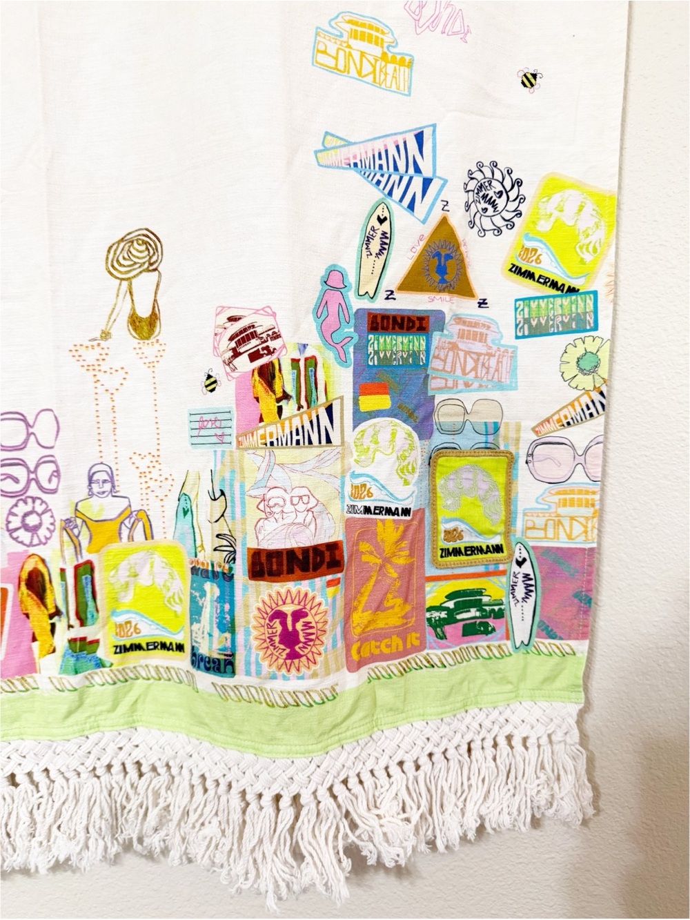Zimmermann Textured Towel Fringe Trims 100% Cotton Multicolor Vibrant NEW - Picture 2 of 8